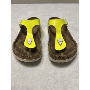 Birkenstock Gizeh Sandals Shoes Women’s Size 38 Size 8 Neon Leather Thong Slides